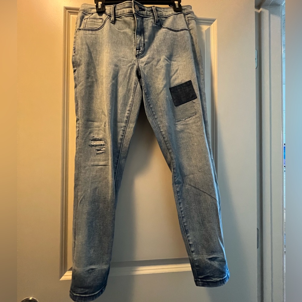 Skinny jeans with multi colored patches